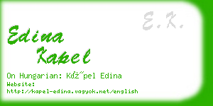 edina kapel business card